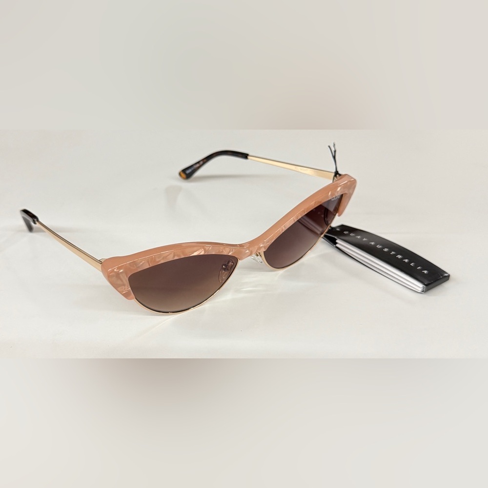 QUAY AUSTRALIA ALL NIGHT PEACH PEARL / BROWN LENS SUNGLASSES - Picture 5 of 9